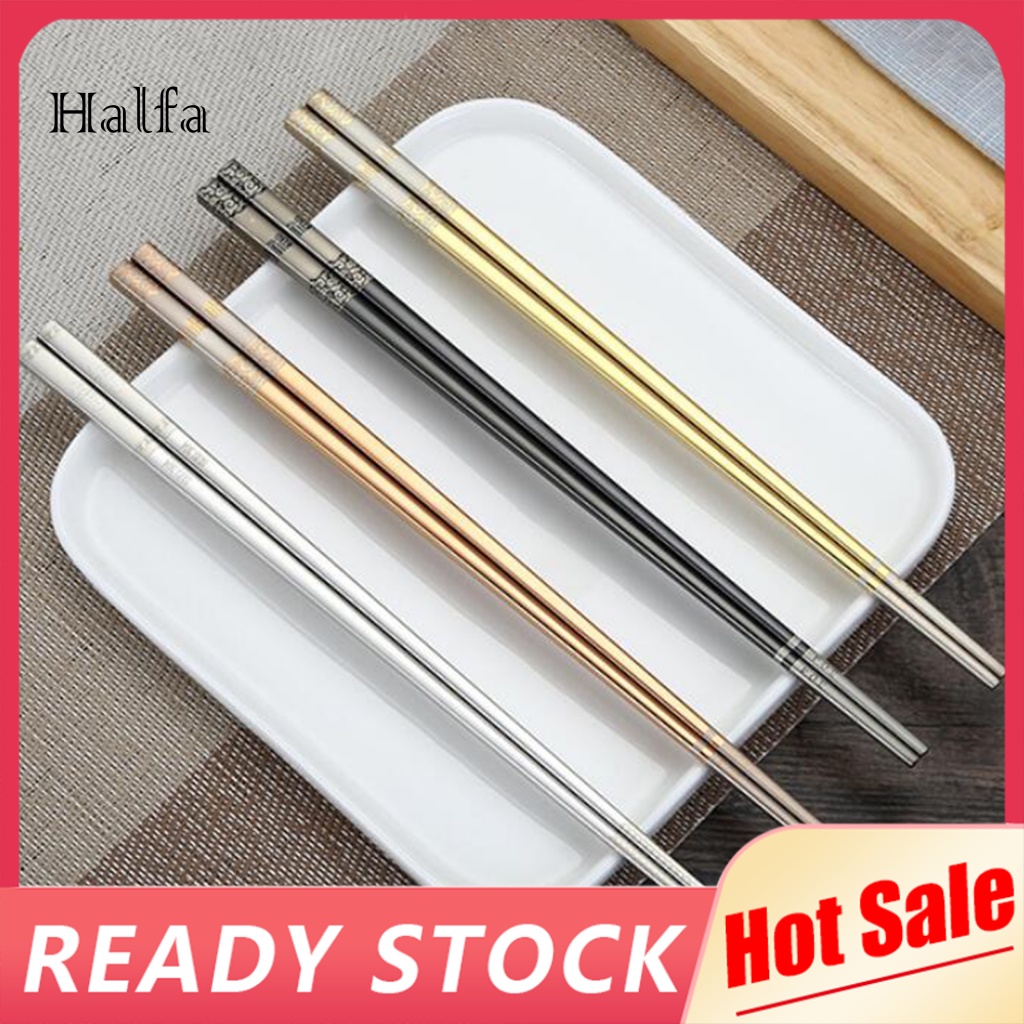 1 Đôi Đũa Gia Đình Bằng Thép Không Gỉ Thân Thiện Với Môi Trường