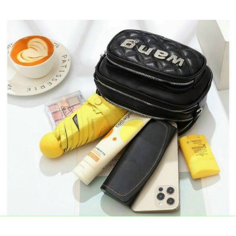 Túi WANG Nữ Đeo Cheo, Túi Nữ Trần Trám Dây Bản To A.T