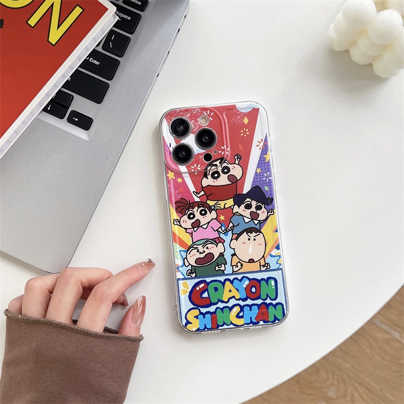 Ốp Điện Thoại Dẻo Trong Suốt Họa Tiết Hoạt Hình Cậu Bé Bút Chì Cho iPhone 14 Plus 14 Pro Max 13 12 11 Pro X Xs Max XR