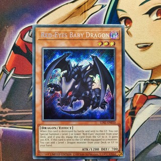 Thẻ bài yugioh chính hãng | red-eyes baby dragon | lds1 secret rare