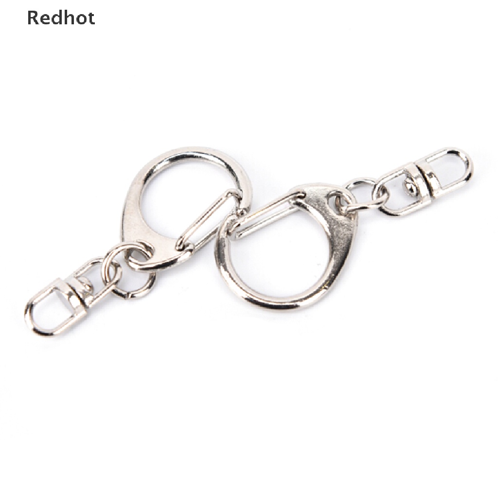 Set 10 Móc Khóa Ngắn Màu Bạc Bóng DIY