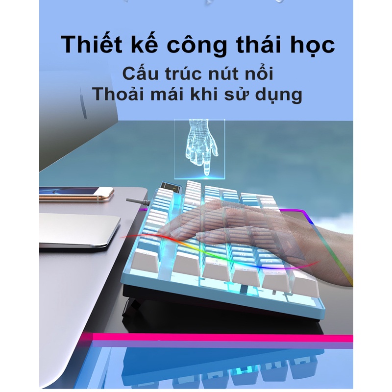Bàn phím có dây bàn phím máy tính chơi game với đèn LED cảm giác bàn phím cơ Dành riêng cho game thể thao điện tử