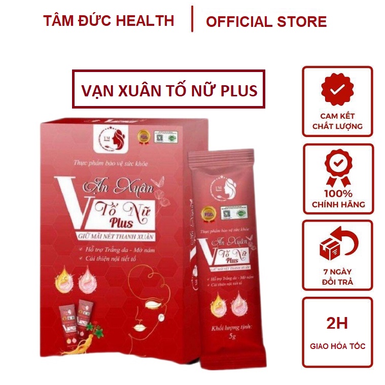 Collagen Vạn Xuân Tố Nữ Plus hỗ trợ làm đẹp da và ngăn ngừa lão hoá an toàn hiệu quả hộp 24 gói