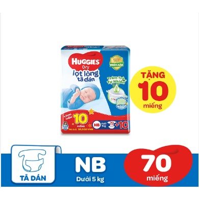 Bỉm /Tã dán  sơ sinh NB70 cộng 6  miếng loại tràm trà tự nhiên