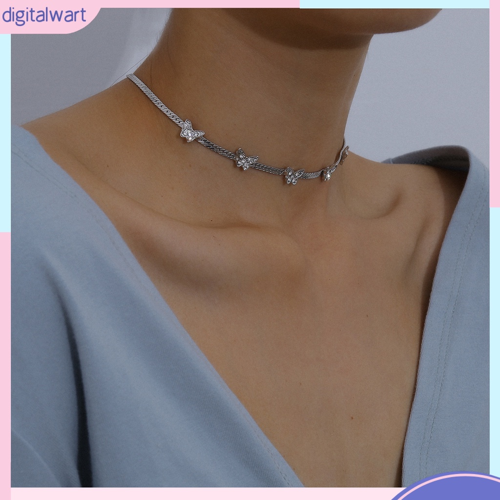 [DIWA] Vòng Cổ Choker Mở Rộng Dát Đá Giả Kim Cương Màu Trơn Trang Sức Cô Dâu