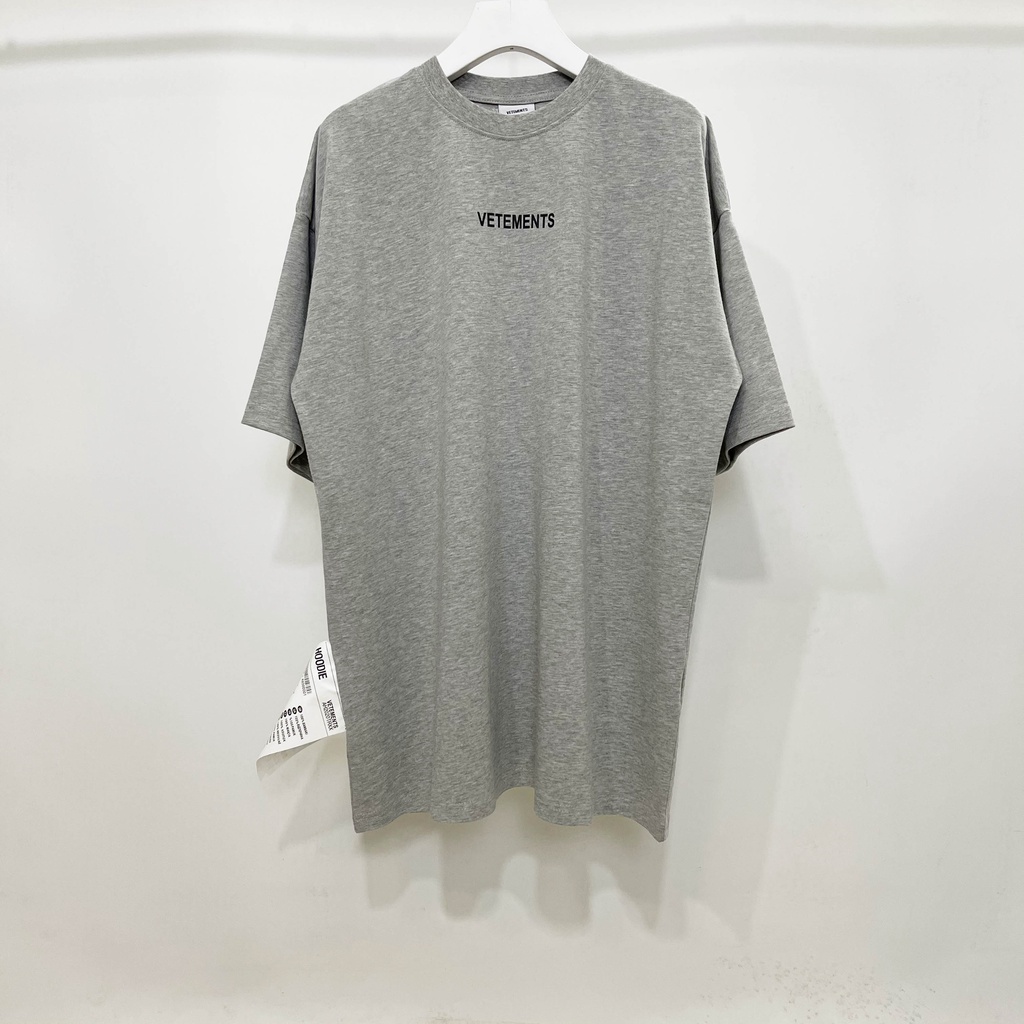 Áo Thun cotton Tay Ngắn Màu Trơn In Chữ VETEMENTS Thời Trang Cho Nam Và Nữ