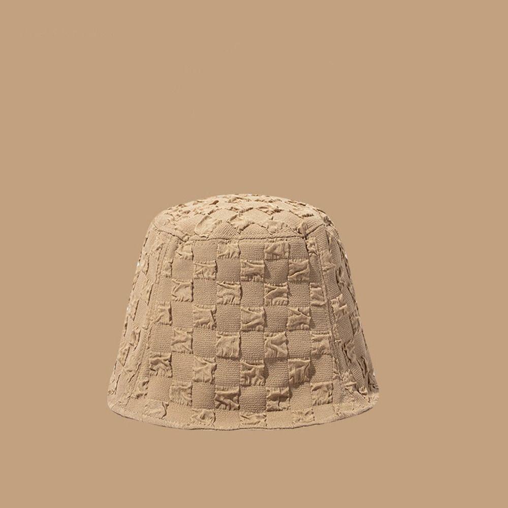 DANES Nón Vành Sọc Ca Rô Xếp Ly Thoáng Khí Thời Trang Hàn Quốc Đáng Yêu Dành Cho Nữ