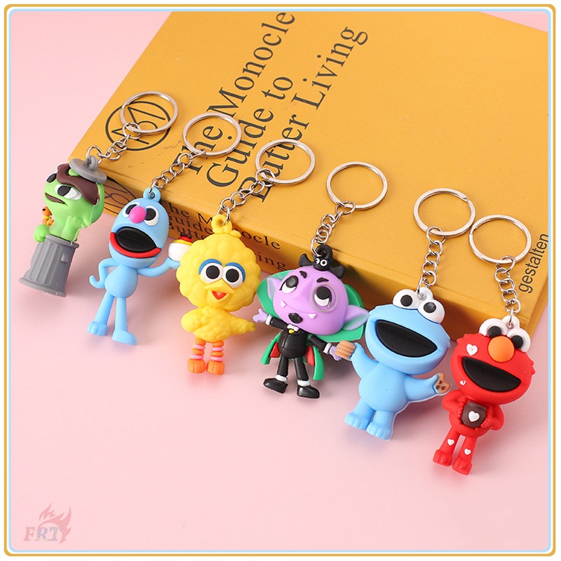 ✪ Móc Khóa Nhân Vật Hoạt Hình Sesame Street ✪ 1 Móc Khóa Silicone Hình Elmo / Quái Vật / Bánh Quy / Chim Đà Điểu