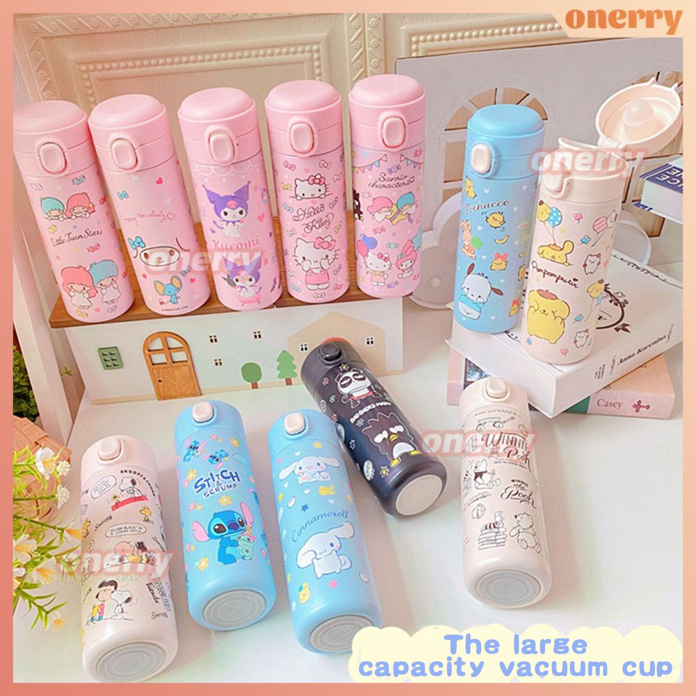 Sanrio Bình Giữ Nhiệt Bằng Thép Không Gỉ 420Ml Cốc Nước Chân Không Kuromi Cinnamoroll Búp Bê Âm Thanh Nổi Bình Giữ Nhiệt Hoạt Hình Chất Liệu An Toàn Onerryvn