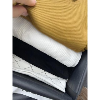 Set 3 áo len tăm cộc tay chất đẹp túi bozip (ảnh thật)