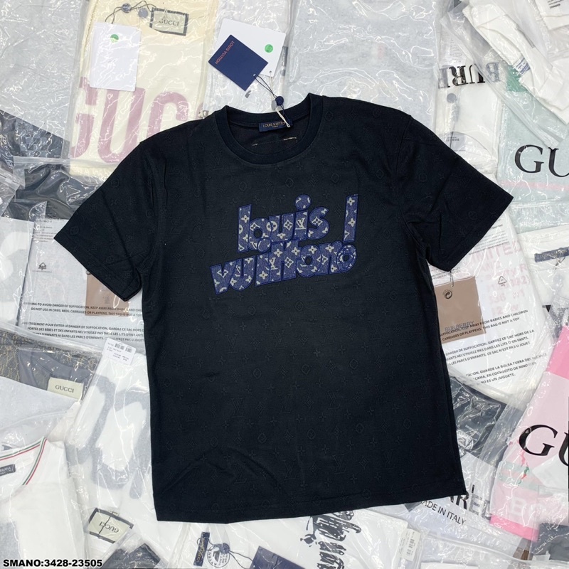 Áo thun nam cổ tròn, áo phông nam tay ngắn vải cotton không xù lông in hình LV form chuẩn thun lạnh mát