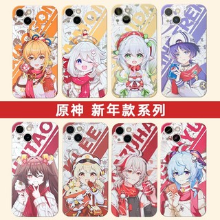 Genshin impact New Year Hutao Klee Nahida Paimon Case for iPhone 14 13 12 11 pro promax x xs xsmax xr 7 8 plus