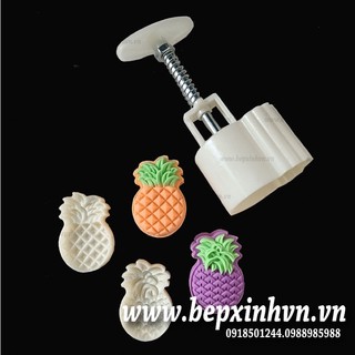 Khuôn trung thu lò xo 50g 2 mặt trái dứa