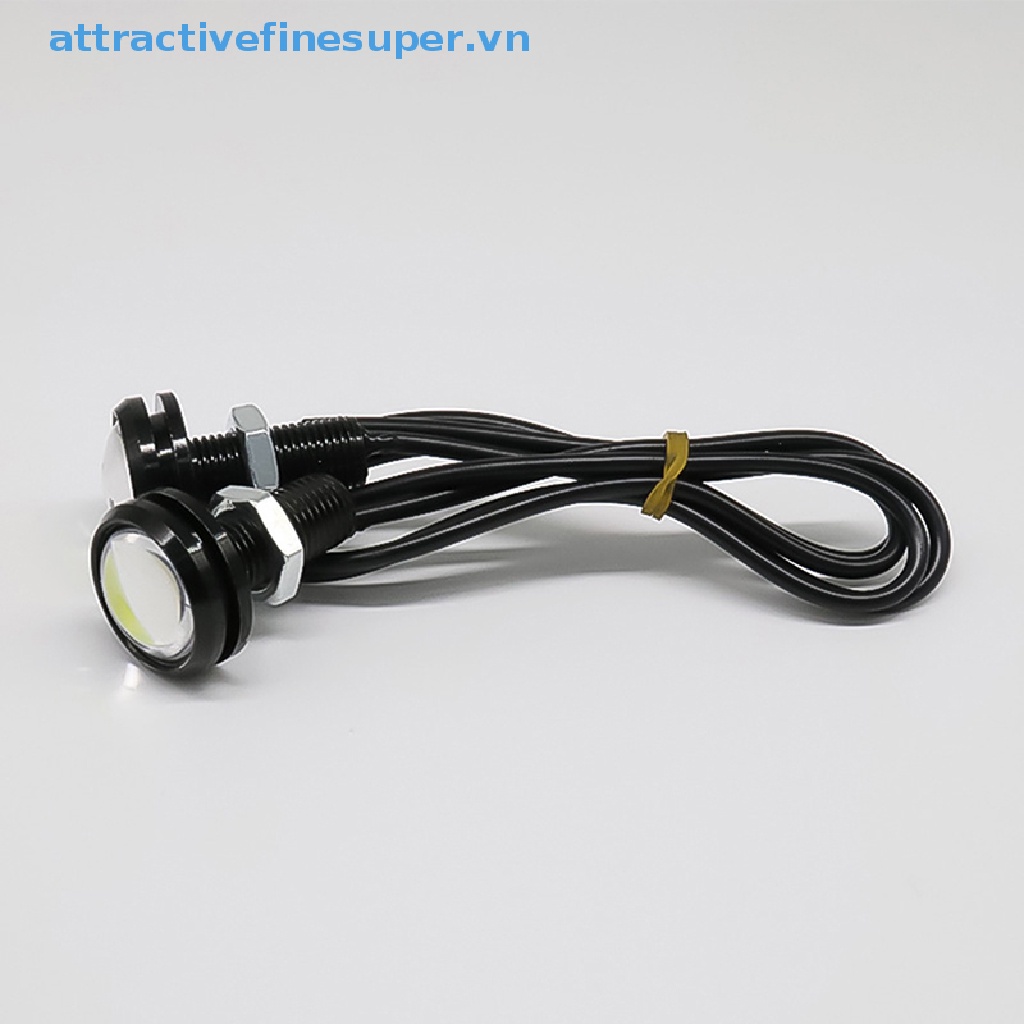 2 Đèn LED Mắt Đại Bàng 23mm 12SMD Ánh Sáng Trắng Cho Xe Hơi