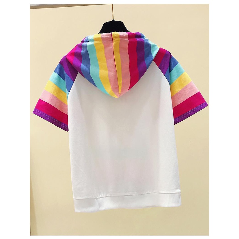 Áo Thun Tay Ngắn Có Mũ Trùm Đầu Phong Cách Hàn Quốc Dành Cho Nữ