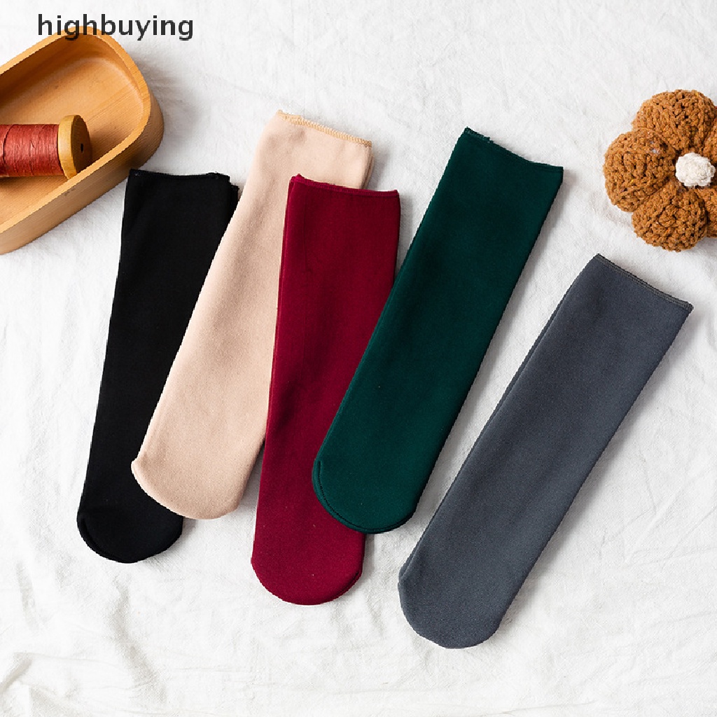 1 Cặp Vớ Len Cashmere Mềm Giữ Ấm Mùa Đông Màu Trơn Dành Cho Nữ
