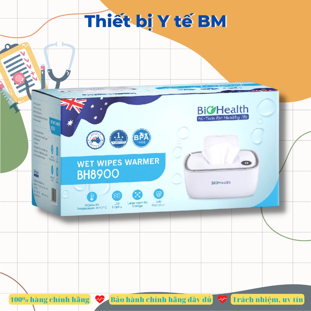 Máy làm ấm khăn ướt BioHealth BH8900 ủ ấm tới 80 khăn ướt tiện lợi nhỏ gọn -Tbyt BM