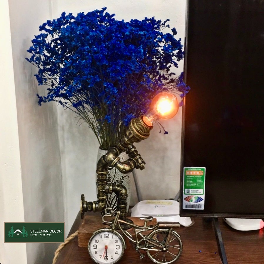 Đèn Decor - Đèn Ống Nước Trang Trí Bóng Sợi Đốt Edison Phong Cách Cổ Điển, Retro, Vintage STEEL28