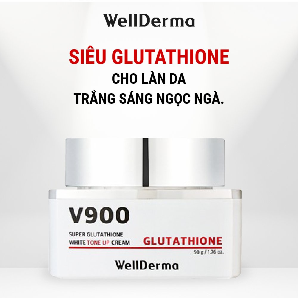 Kem Dưỡng Trắng Da Nâng Tone Wellderma V900 Super Glutathione White Tone Up Cream 50ml