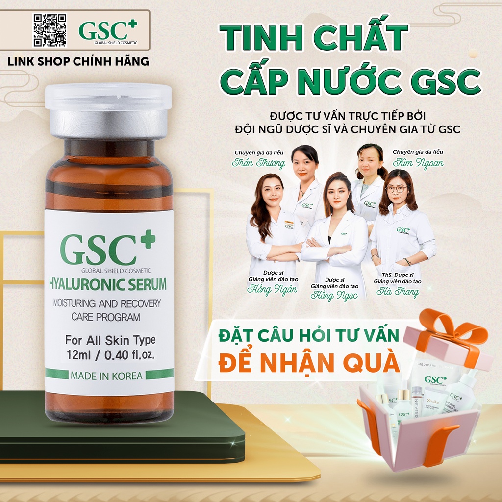 Serum HA cho da treatment xâm lấn giúp cấp nước dưỡng trắng da GSC 12ml /50ml
