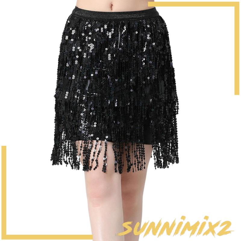 Set 2 Chân Váy Tua Rua Đính Kim Sa Thời Trang Boho Cho Nữ