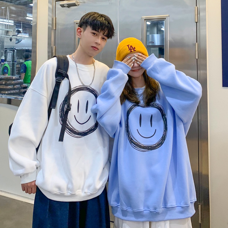 Áo Khoác Nỉ Cổ Tròn Dài Tay Plus Size Thời Trang Couple Fru301