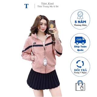 Áo Khoác Nữ - Áo Khoác Bomber Có Mũ Trùm Phối Khóa Kéo Mẫu Mới 2023 Thời Trang Xuân Hè Cho Nữ