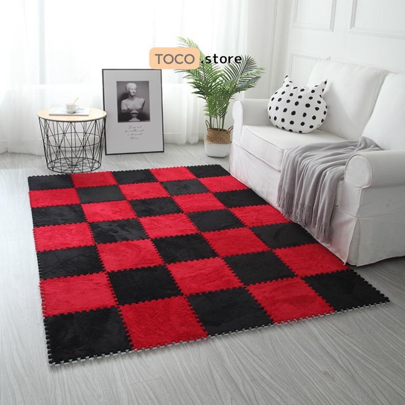 Thảm lông trải sàn kích thước 30x30cm combo 20 tấm