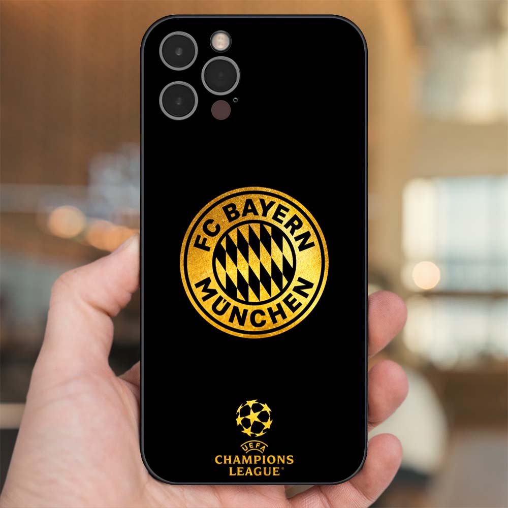 Ốp lưng iPhone 12 Pro dẻo đen cạnh vuông in hình CLB Bóng Đá Bayer Munich