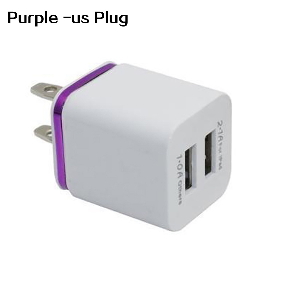 Phích Cắm Sạc Hai Cổng USB 5V 2.1A US / EU Có Đèn LED Hình Hoa Hướng Dương