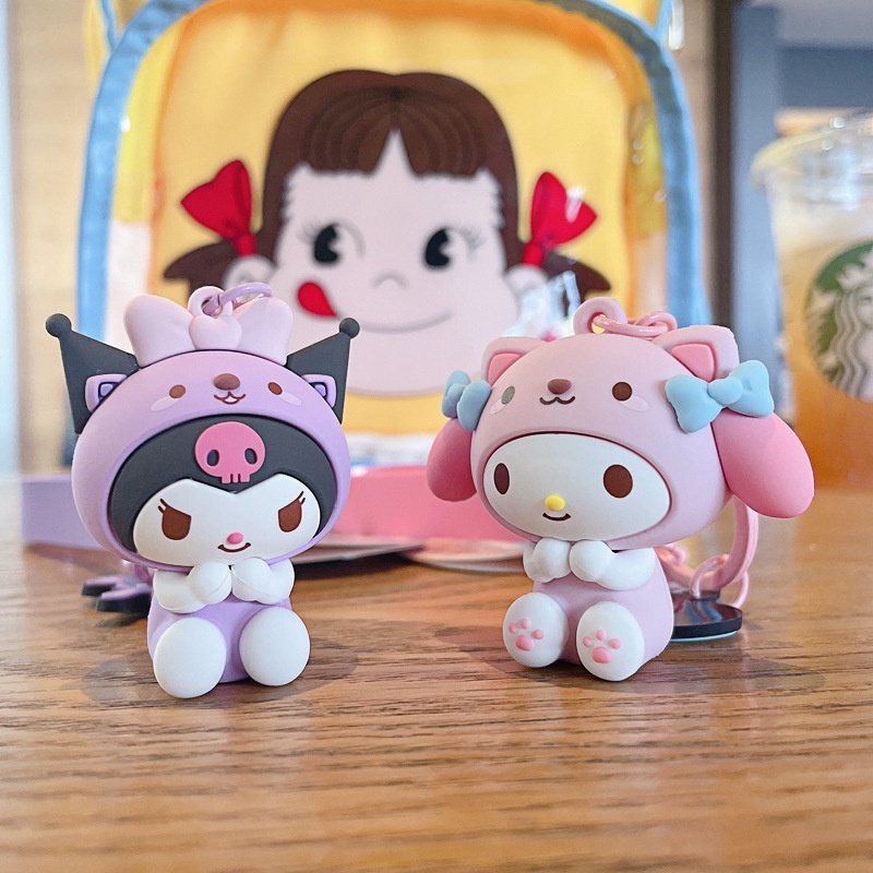 SANRIO Móc Khóa Hình Búp Bê Kuromi Cinnamoroll Dễ Thương