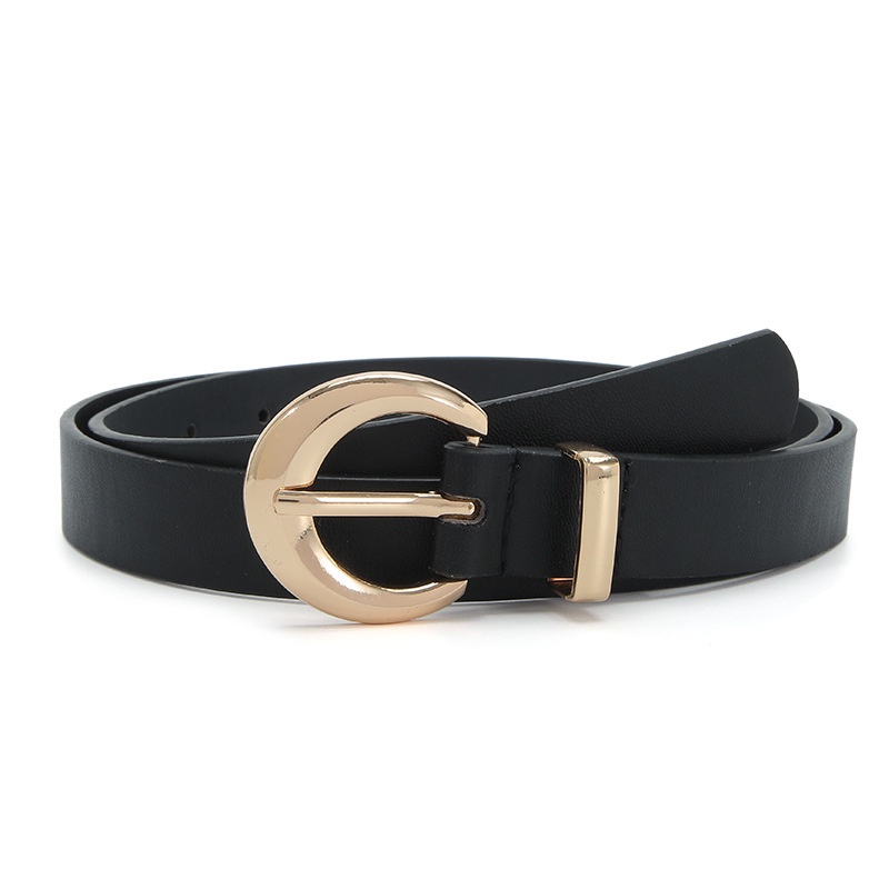 Thắt Lưng Da PU Khóa Vàng Đơn Giản Thời Trang Cho Nữ