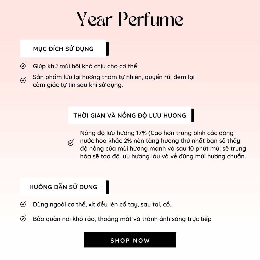 Tinh Dầu Nước Hoa Unisex Year Quyến Rũ Bí Ẩn, Ngọt Ngào Thơ Ngây Dạng Chai Xịt 10ML Lưu Hương Lâu