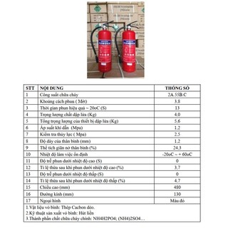 Bình bột chữa cháy Dragon ABC 4kg (6kg cả vỏ) (Bình)