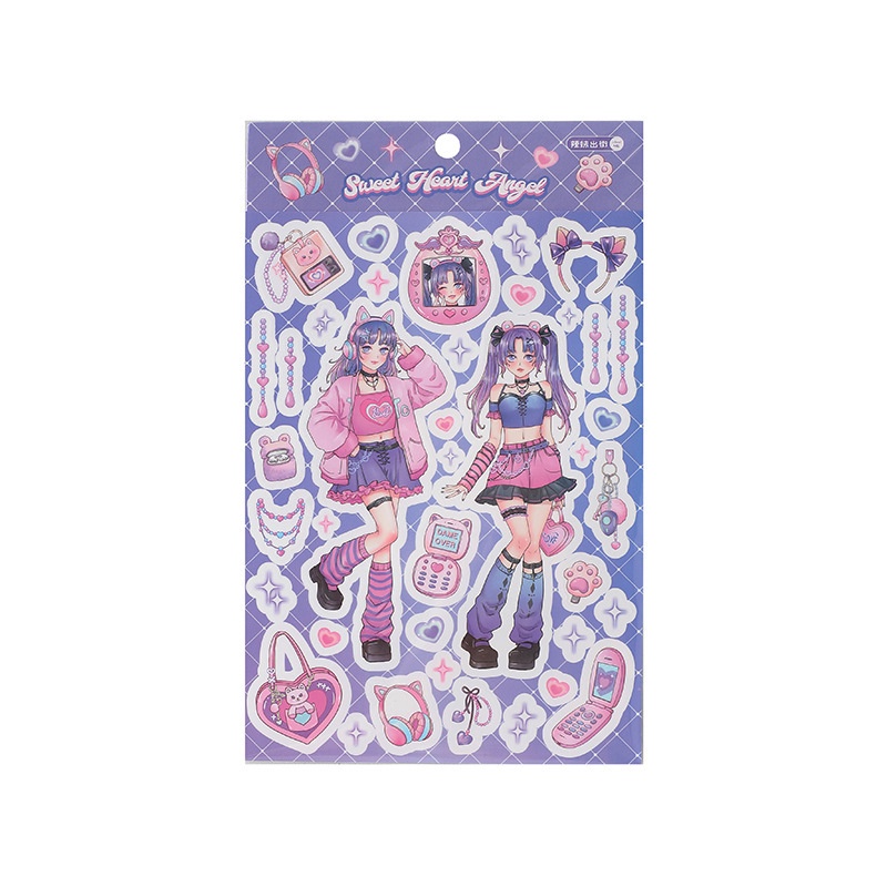 Idako Nhãn dán phim câm Barbie thiên thần loạt cô gái ngọt ngào và mát mẻ tài khoản tay domi phong cách 4 phong cách SS467