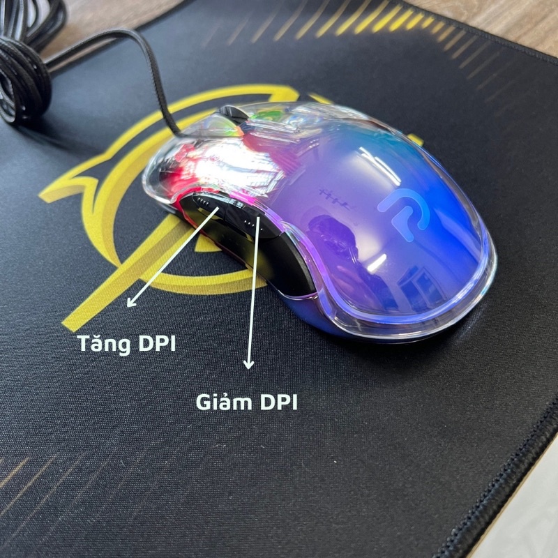 Chuột G702 GAMING LED RGB Trong Suốt Black/Pink/Red- Siêu Xinh