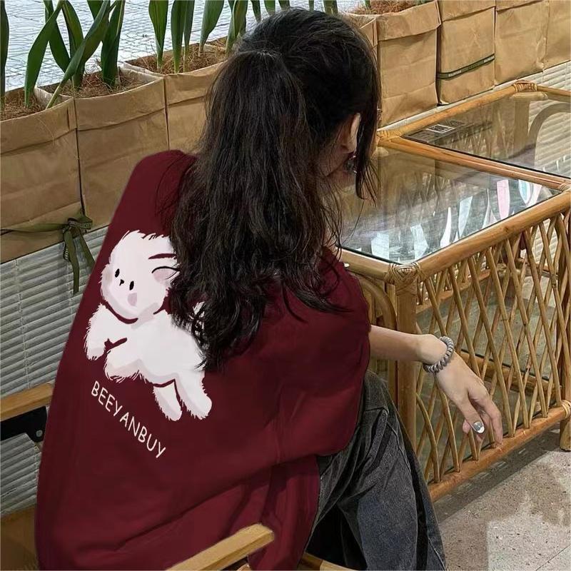 Áo Thun 100% Cotton Tay Ngắn Cổ Tròn Dáng Rộng In Họa Tiết Thời Trang Mùa Hè Phong Cách Hàn Quốc Cho Nữ