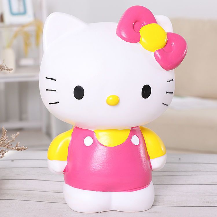 Ống Heo Tiết Kiệm Bằng Vinyl Chống Sốc Hình Mèo Kitty Dễ Thương