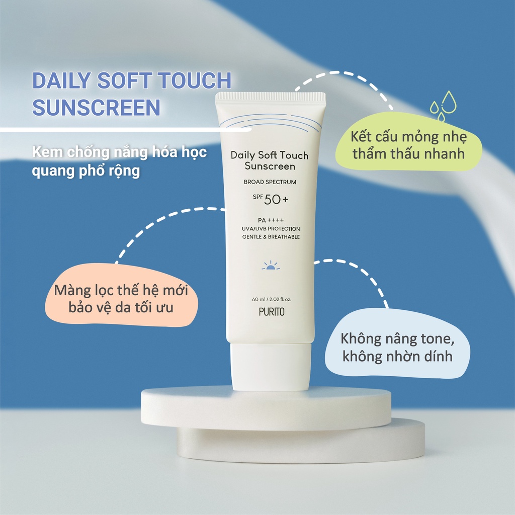 Kem chống nắng hóa học mỏng nhẹ PURITO Daily Soft Touch Sunscreen 60ml