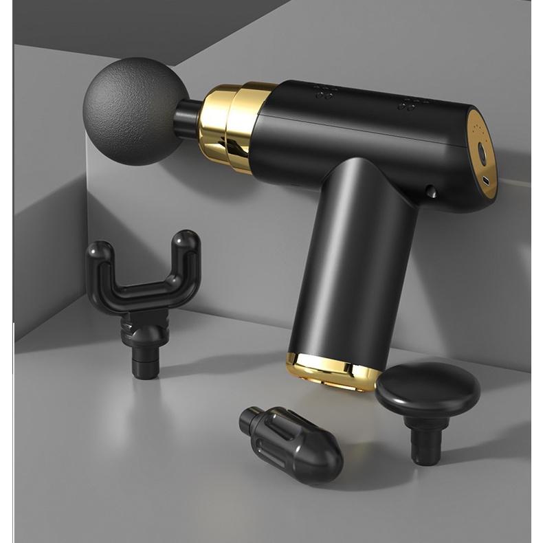 Súng Massage Cầm Tay 4 Đầu 6 Chế Độ - Máy Massage Toàn Thân Cầm Tay .