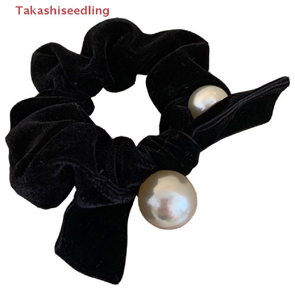 Dây Cột Tóc Nhung Thắt Nơ Màu Đen / Rượu Thanh Lịch Cho Nữ