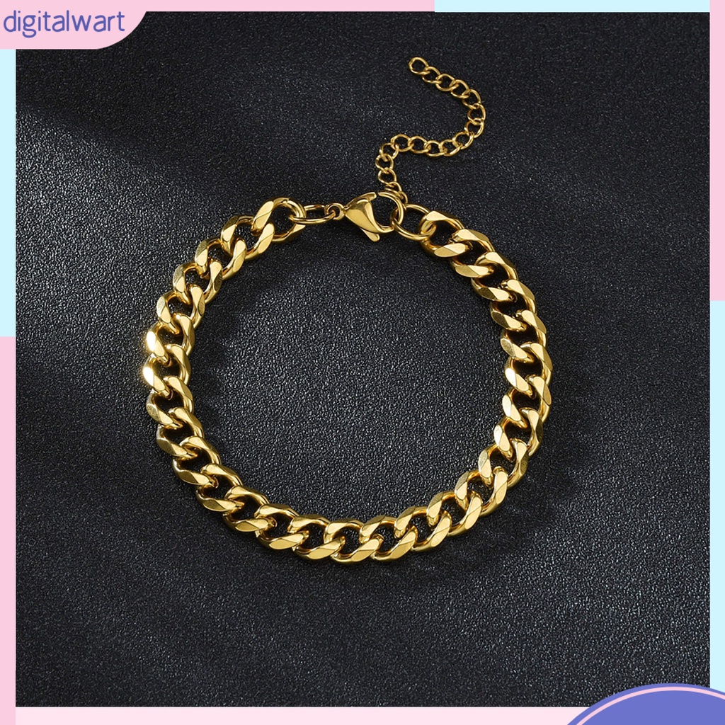 Vòng Tay Mắt Xích Bằng Thép Không Gỉ Mạ Màu Phong Cách Hiphop Thời Trang Cho Nam