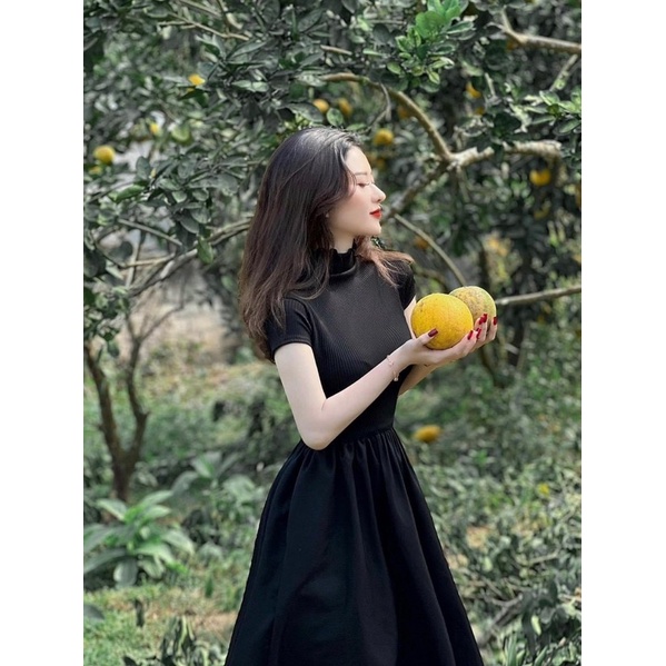 Váy Dáng Dài Áo Tay Cộc Liền Thân Độc Lạ