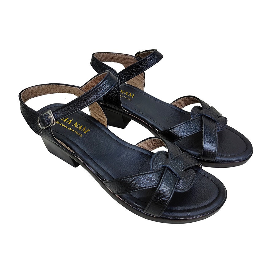 Giày Sandal nữ cao gót 5cm HÀ NAM thời trang da bò thật cao cấp DNU2129d