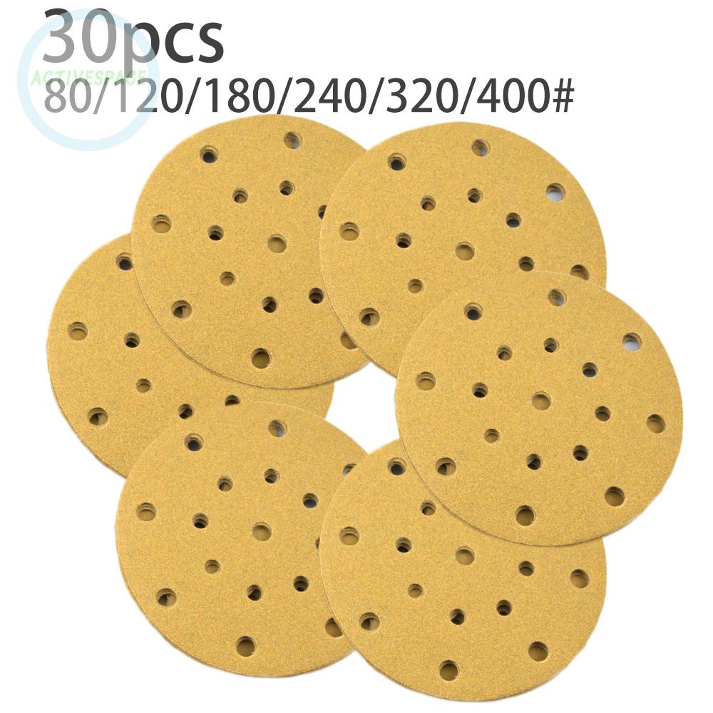 Giấy nhám đánh bóng hình tròn 3N màu vàng 6 inch 17 lỗ 80,120,180,240 #vattusontrungdung