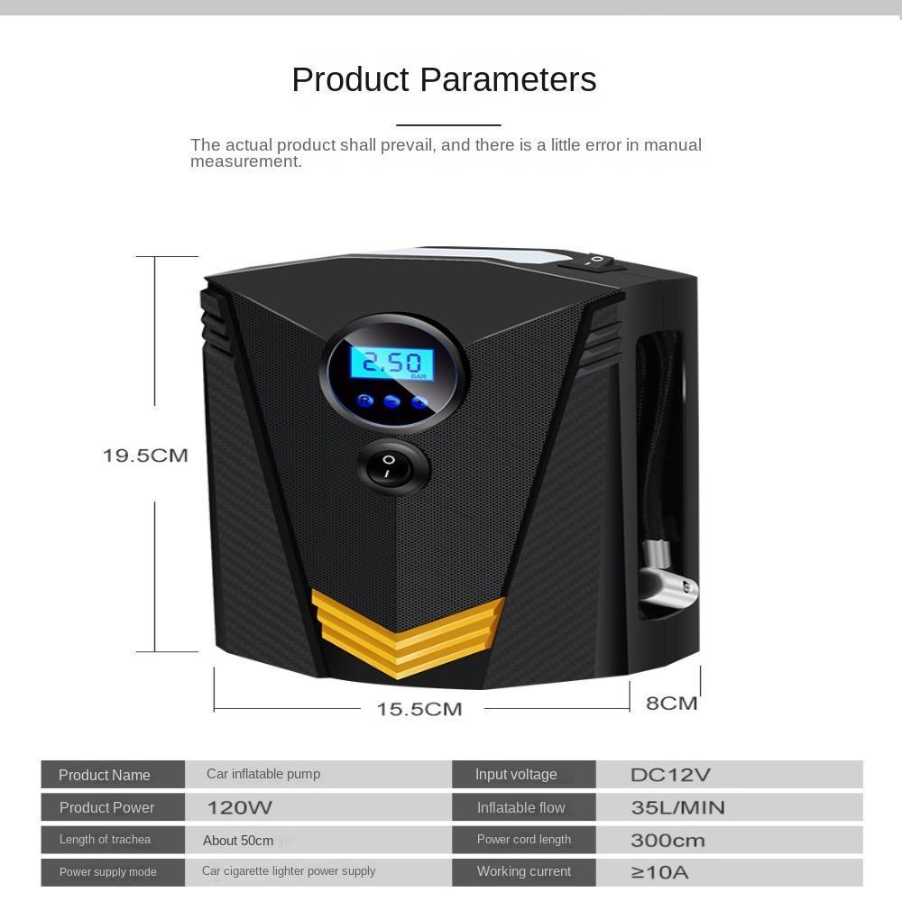 Máy Bơm Lốp Xe Hơi / Xe Máy Có Đèn LED Thiết Kế Nhỏ Gọn Tiện Dụng