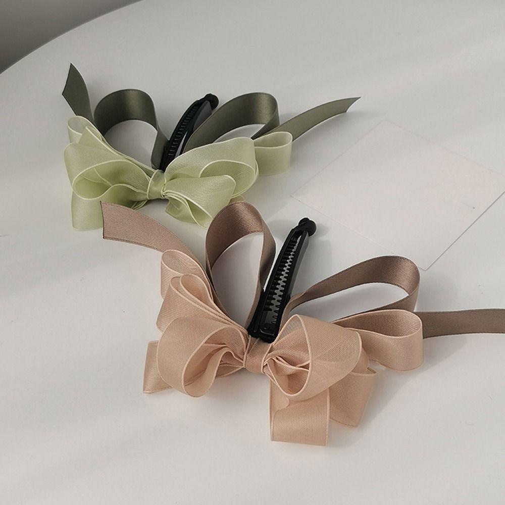Kẹp Tóc Nơ Ruy Băng Phong Cách Hàn Quốc Thanh Lịch Dành Cho Nữ