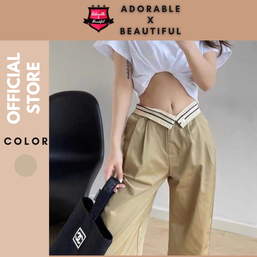 Quần Kaki Be Kiểu Lật Lưng Quần Phong Cách Độc Lạ Hot Trend 2022 [AdorablexBeautiful]