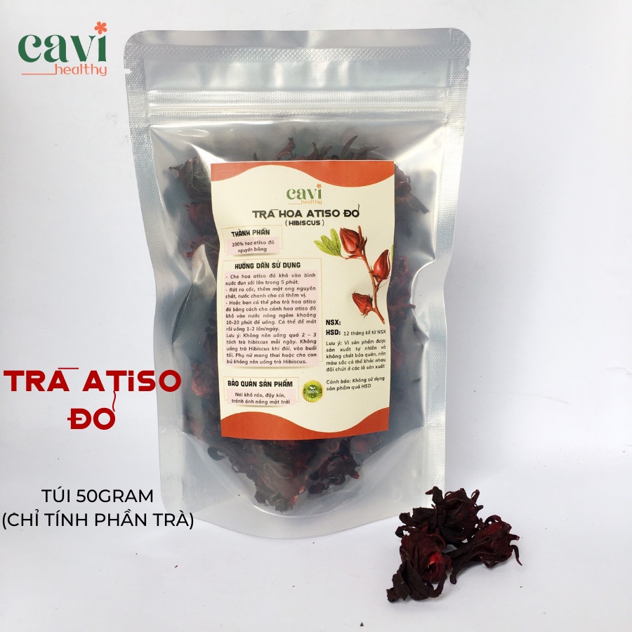 Trà Hoa Atiso Đỏ Hibicus 50gr sấy khô nguyên nụ hoa, loại đẹp không nát
