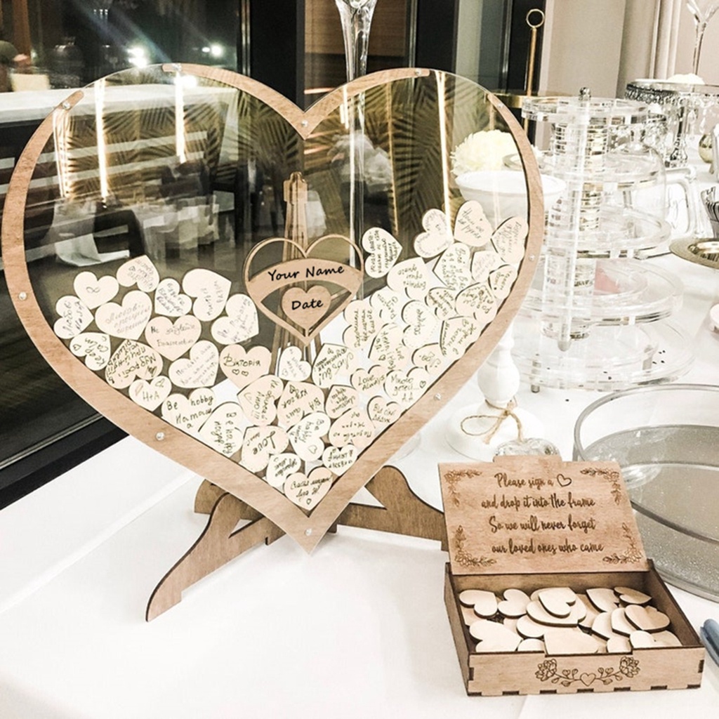 Hộp Đựng Sách Thả Hình Trái Tim Trang Trí Tiệc Cưới Weeding gift